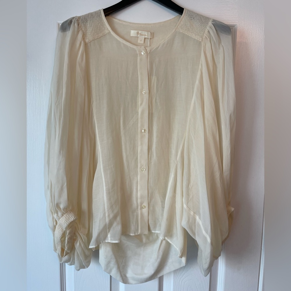 Erin Fetherston Cream Batwing Blouse